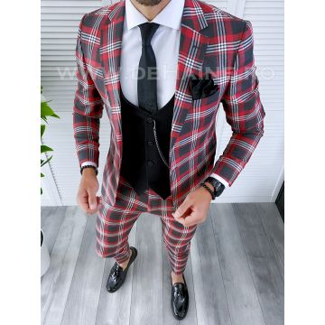 Costum barbati slim fit + Vesta B4221