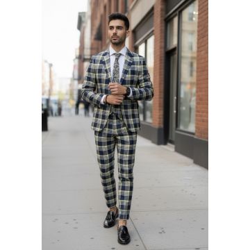 Costum barbati slim fit + Vesta B4225  S2-1