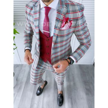 Costum barbati slim fit + Vesta B4279