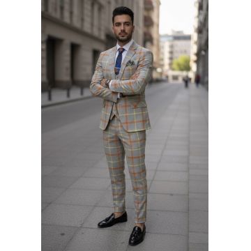 Costum barbati slim fit + Vesta B5378 63-1.2.3.4