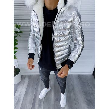 Geaca barbati groasa de iarna argintie B6781 116-3