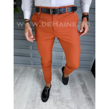 Pantaloni barbati eleganti caramizii B1868 U4 F4-1