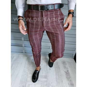 Pantaloni barbati eleganti grena B1801 B5-3.3 E 5-2