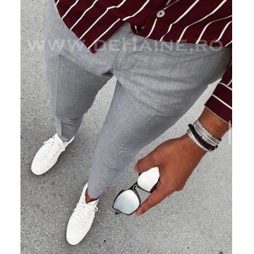 Pantaloni barbati eleganti gri  B1329 B14-3
