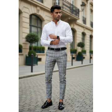 Pantaloni barbati eleganti in carouri B1787 F2-2.2