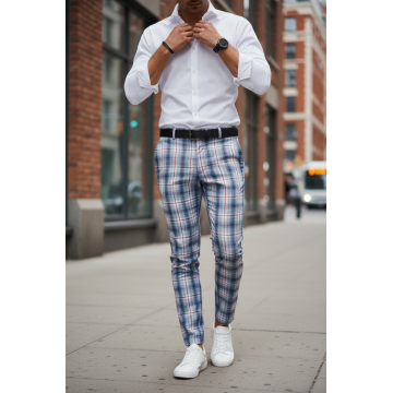 Pantaloni barbati eleganti in carouri B1937 8-3 E ~