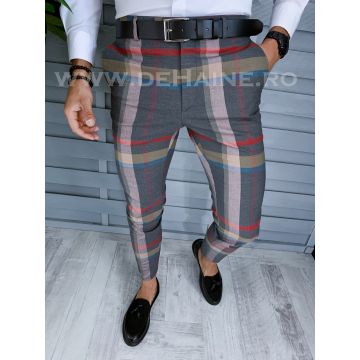 Pantaloni barbati eleganti in carouri gri B1563 B5-4.2