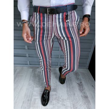 Pantaloni barbati eleganti in dungi B1907 8-4 E F5-3 ~