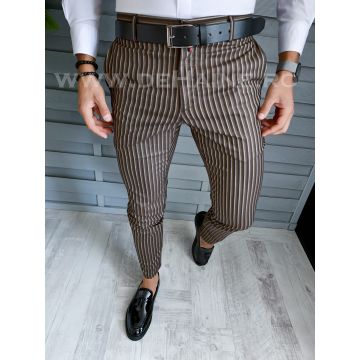 Pantaloni barbati eleganti maro B1749  G7-4