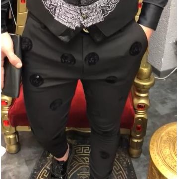 Pantaloni barbati eleganti negri B5728 B7-2