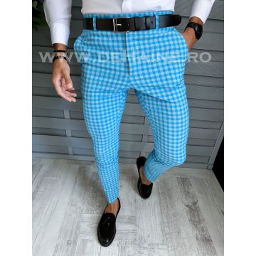 Pantaloni barbati eleganti regular fit bleu B1589 22-4 E ~