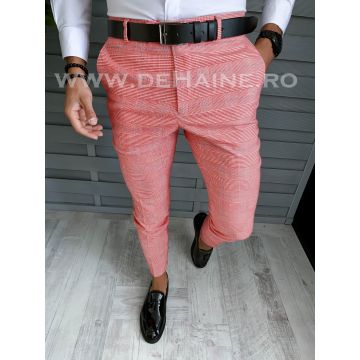 Pantaloni barbati eleganti regular fit in carouri B1607 V4