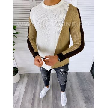 Pulover barbati gros slim fit alb T3619  18-5.3