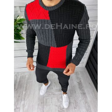 Pulover barbati gros slim fit gri inchis T3611   97-3.1