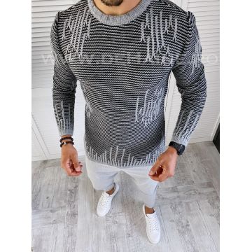 Pulover barbati gros slim fit gri T3636   83-3