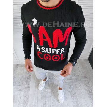 Pulover barbati gros slim fit negru T3590 P18-4.3
