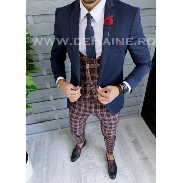 Sacou barbati bleumarin slim fit B1481 U3