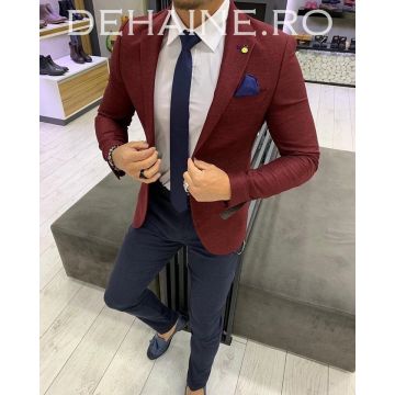 Sacou barbati grena slim fit ZR A3924   107-4