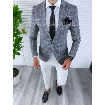 Sacou barbati in carouri  slim fit B1486 P20-3.3