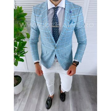 Sacou barbati in carouri  slim fit B4237  83-2
