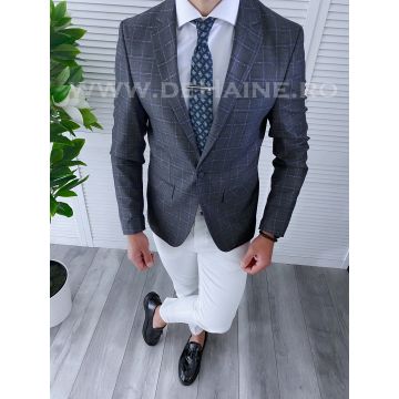 Sacou barbati in carouri  slim fit B4241  42-4