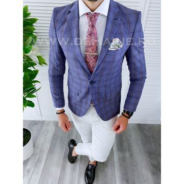 Sacou barbati in carouri  slim fit B4245  N7-4.1