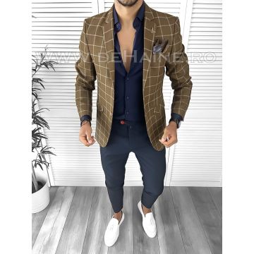 Sacou barbati in carouri slim fit B4255 O3-1.3