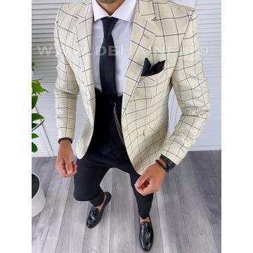 Sacou barbati in carouri slim fit B4991 118-2
