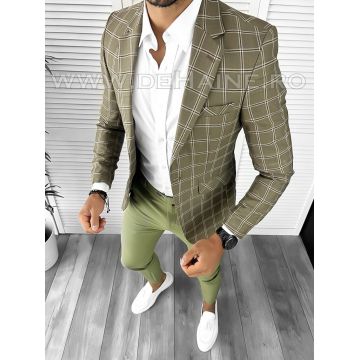 Sacou barbati in carouri slim fit B5019 47-5 e~