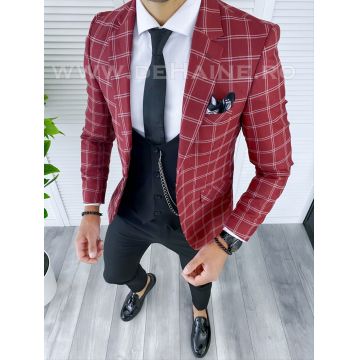 Sacou barbati in carouri  slim fit B5020 Y22-4