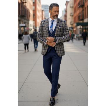 Sacou barbati in carouri slim fit B5289  12-1.2