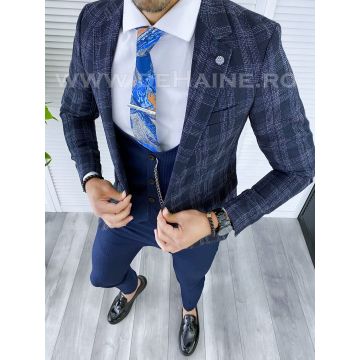 Sacou barbati in carouri slim fit B5315 O2-4.3