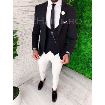 Sacou barbati negru slim fit ZR A4004 75-2