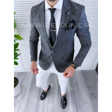 Sacou barbati slim fit bleumarin. A8742  i18-3.1
