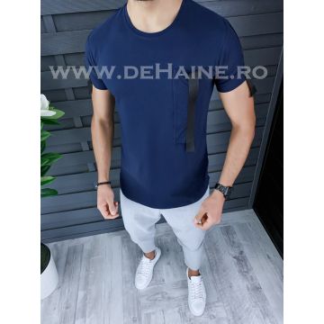 Tricou barbati bleumarin PREMIUM slim fit ZR B1134  N5-3.1