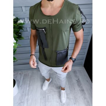 Tricou barbati kaki slim fit Vagabond B1960 N5-3.1