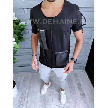 Tricou barbati negru slim fit Vagabond B1960 N5-4.1