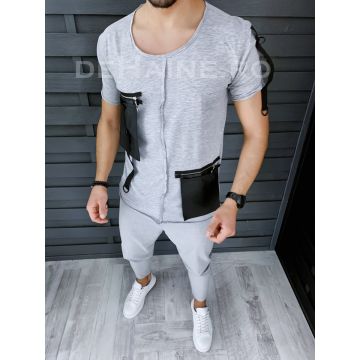 Tricou barbati slim fit asimetric ZR A9159  N5-4.1