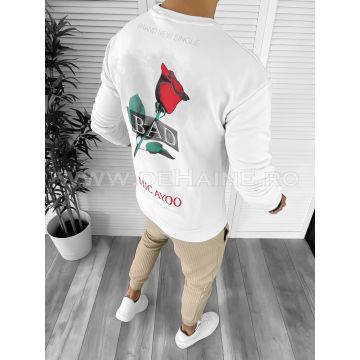 Bluza barbati alba cu imprimeu pe spate CU MIC DEFECT K141 O3-5.3