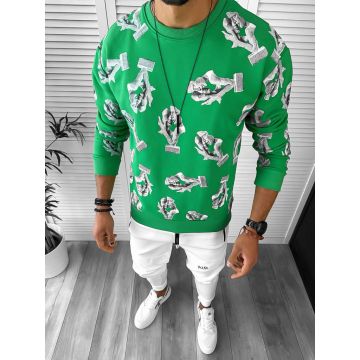 Bluza barbati cu imprimeu verde K410 27-4.3