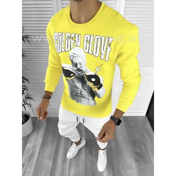 Bluza barbati galbena vatuita slim fit K409 i8-6