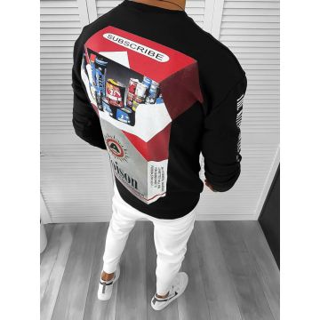Bluza barbati neagra cu imprimeu pe spate K131 P19-3.3