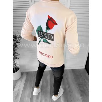 Bluza barbati roz pudra cu imprimeu pe spate K141 i3-2.2