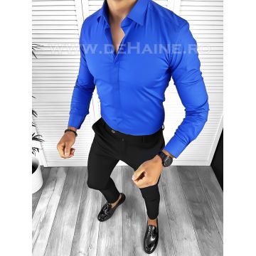 Camasa barbati albastra slim fit B8413