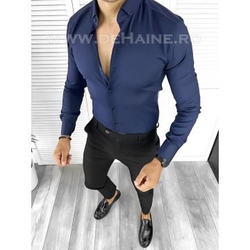 Camasa barbati slim fit bleumarin B8487 W3-2 / 7-1.3 e 6-1