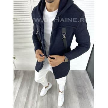 Cardigan barbati bleumarin cu gluga slim fit ZR T3615 86-2*