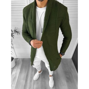 Cardigan barbati kaki slim fit ZR T3557  U7-2