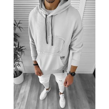 Hanorac barbati slim fit gri K004  128-3