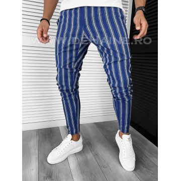 Pantaloni barbati casual regular fit bleumarin B1606 Y13-3