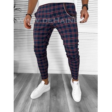 Pantaloni barbati casual regular fit bleumarin B7868  34-4